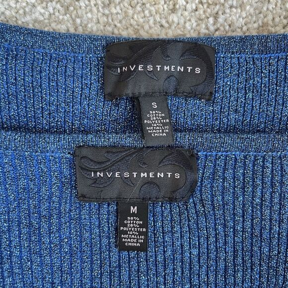 Vintage 2pc Cardigan Tank Top Set Shimmer Sequins Party Cocktail Sweater S/M - Picture 12 of 16